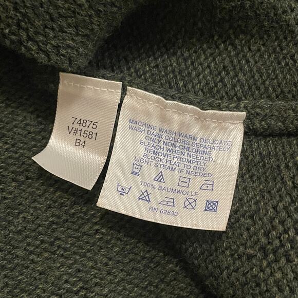Lands’ End Japan Cotton Sweater XL | Dark Green Crewneck Quality Knit Gift Ready - Picture 5 of 8
